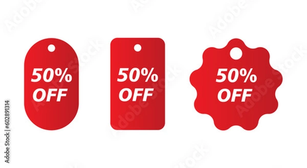 Fototapeta set of sale tags