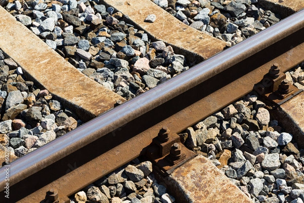 Fototapeta Closeup photo with details of rails