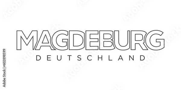 Fototapeta Magdeburg Deutschland, modern and creative vector illustration design featuring the city of Germany as a graphic symbol and text element