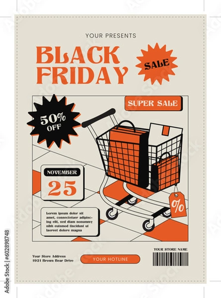 Obraz Black Friday Flyer Design Template