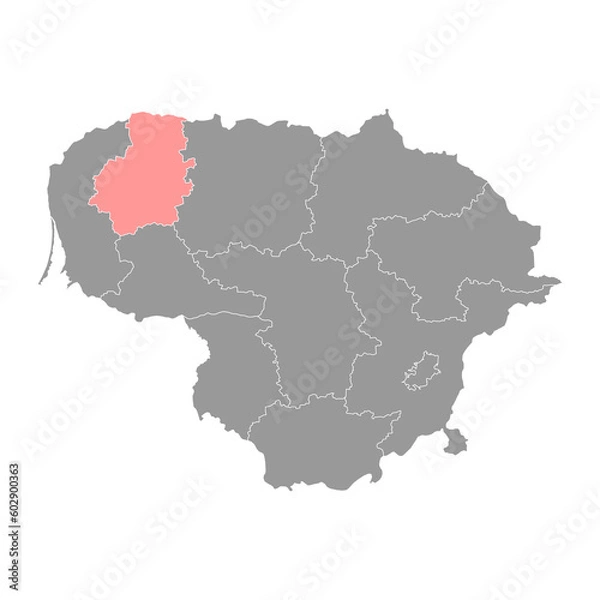Fototapeta Telaiai county map, administrative division of Lithuania. Vector illustration.