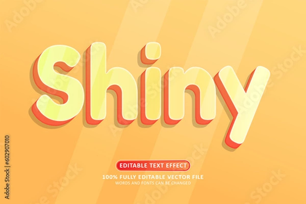 Obraz Shiny orange text effect editable modern style