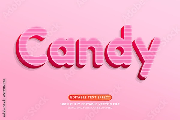 Obraz Pink candy text effect editable modern style