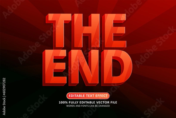 Obraz The end red text effect editable modern style