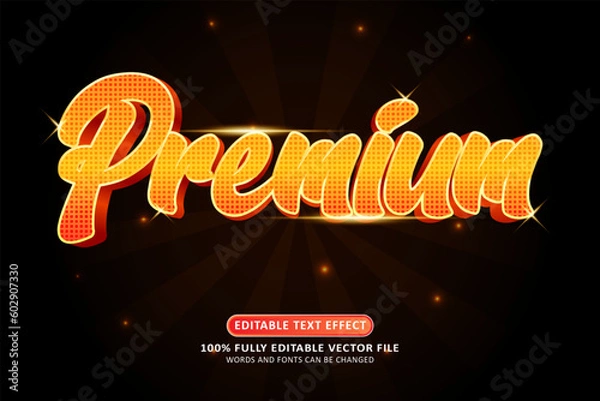 Obraz Premium 3d orange text effect editable modern style