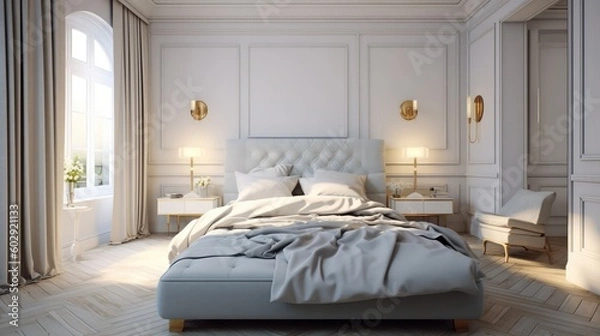 Fototapeta Luxury bedroom made with generative ai