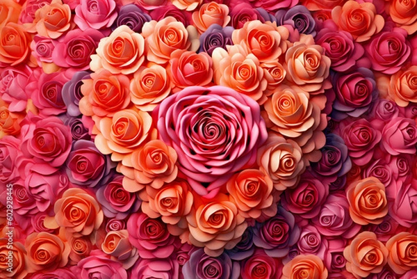 Obraz Arrange the hearts in the shape of roses - AI created