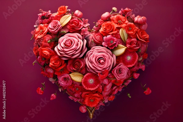 Obraz Arrange the hearts in the shape of roses - AI created