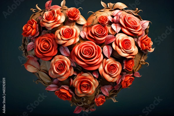 Obraz Arrange the hearts in the shape of roses - AI created