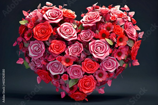 Obraz Arrange the hearts in the shape of roses - AI created