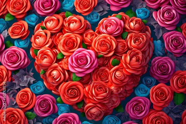 Obraz Arrange the hearts in the shape of roses - AI created