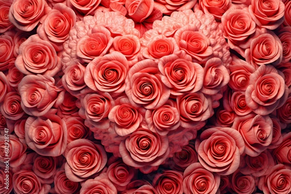 Obraz Arrange the hearts in the shape of roses - AI created