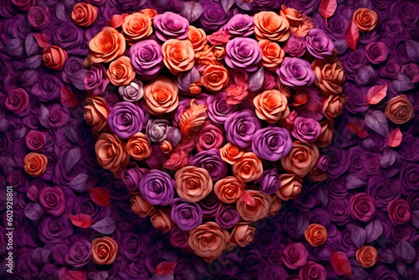 Obraz Arrange the hearts in the shape of roses - AI created