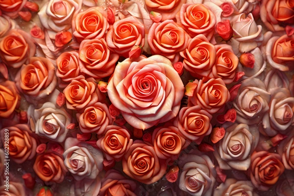 Obraz Arrange the hearts in the shape of roses - AI created