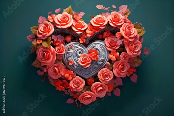 Obraz Arrange the hearts in the shape of roses - AI created