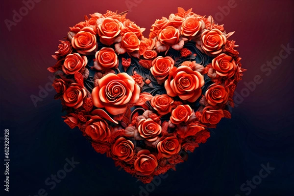 Obraz Arrange the hearts in the shape of roses - AI created