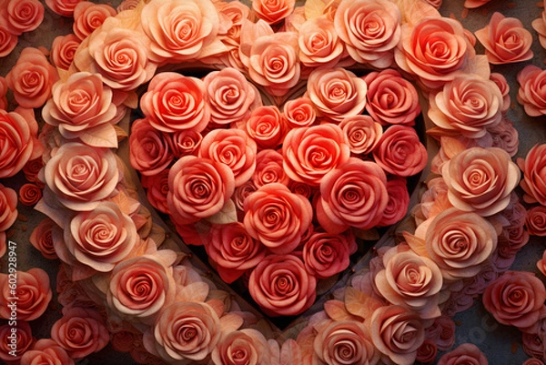Obraz Arrange the hearts in the shape of roses - AI created