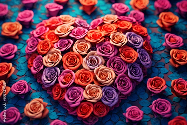 Obraz Arrange the hearts in the shape of roses - AI created