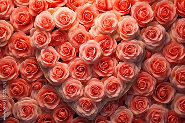 Obraz Arrange the hearts in the shape of roses - AI created