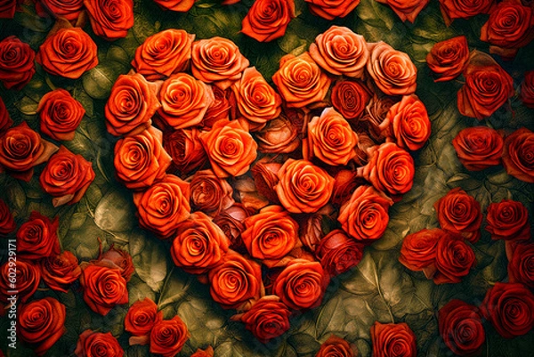 Obraz Arrange the hearts in the shape of roses - AI created