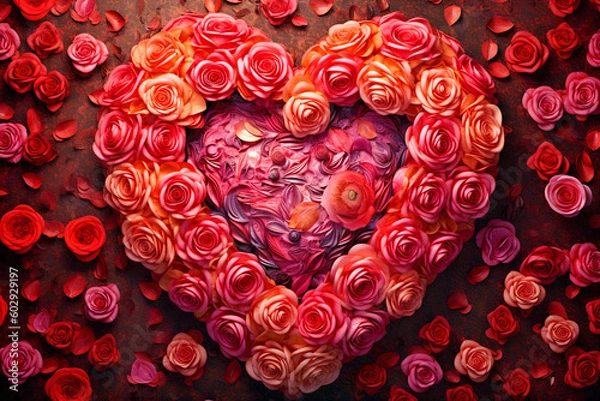 Obraz Arrange the hearts in the shape of roses - AI created
