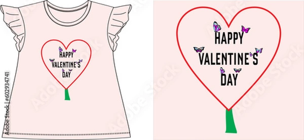 Fototapeta HAPPY VALENTINES DAY t shirt graphic design vector illustration digital file