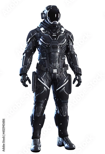 Fototapeta Space suits isolated on transparent background.  Ai generated.