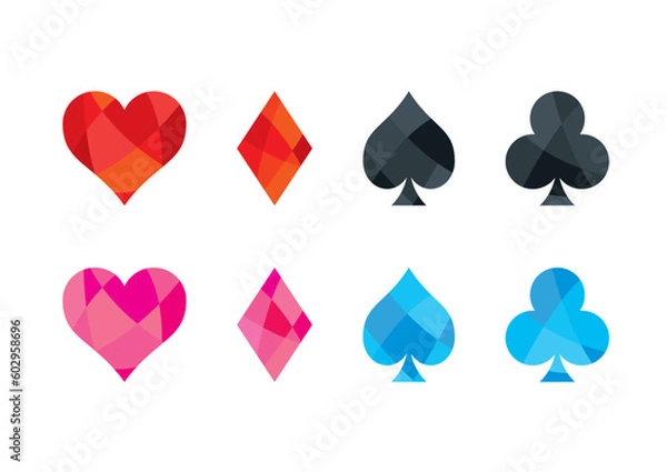 Obraz ハートとスペードとダイヤとクローバーのトランプのイメージ