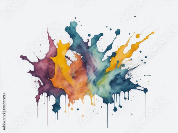 Fototapeta Watercolor abstract splash. Background. Colorful painting. Texture. Generative AI