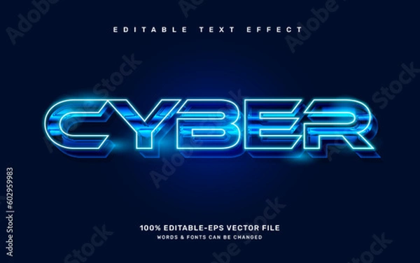 Fototapeta Cyber editable text effect template