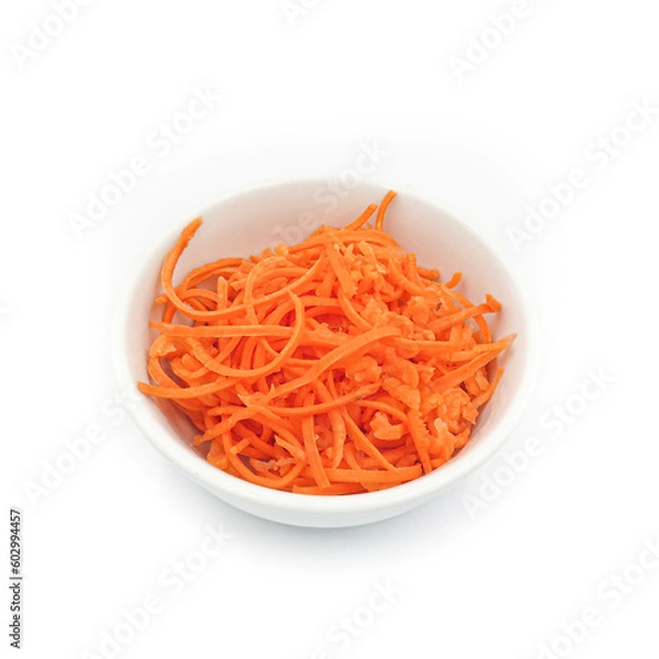 Fototapeta Grated Carrot isolated in a white backgound