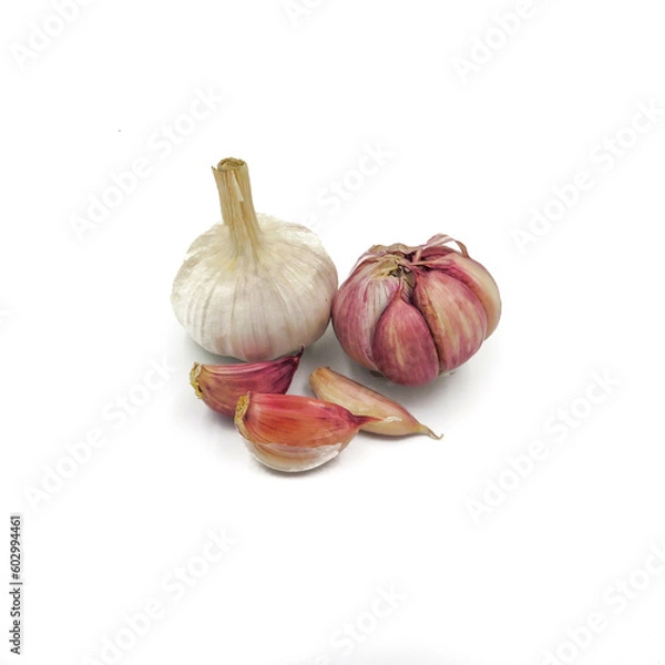 Fototapeta Garlic isolated in a white backgound
