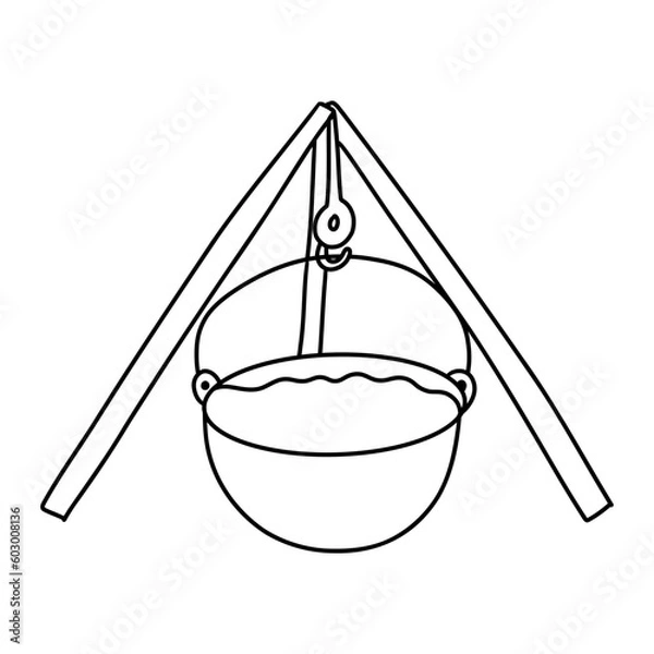 Fototapeta kettle camping, Summer Camping Element, Summer Illustration