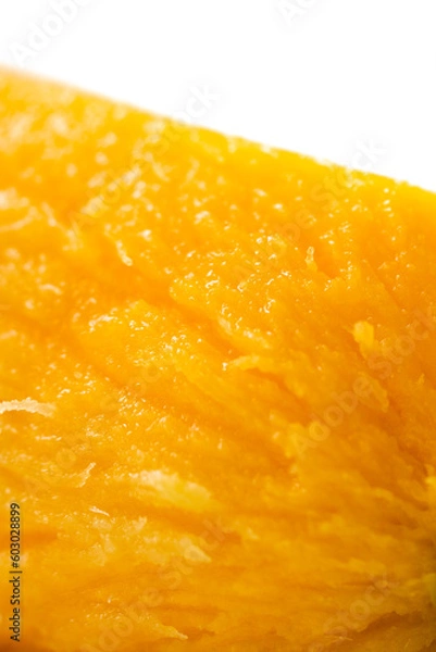 Obraz Mango close-up macro. Premium mango
Fruit mango without skin close-up for fruit salad.