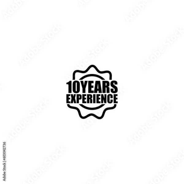 Obraz 10 years experience icon illustration isolated on white background 