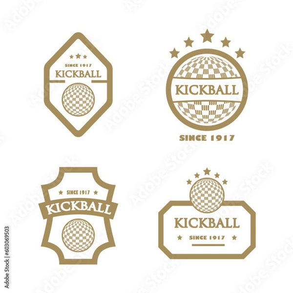 Obraz kickball logo badges design vector flat isolated illustration