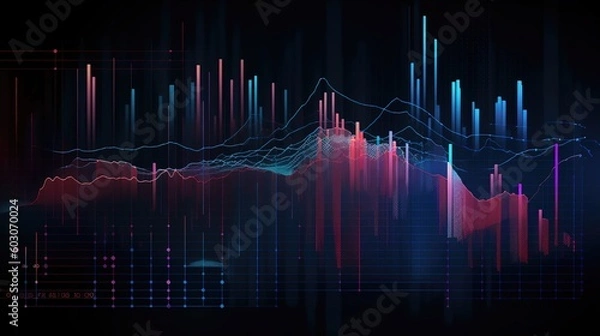 Obraz Colorful abstract data visualization bars