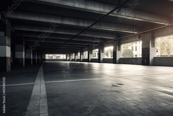 Fototapeta Building car park, created with AI, AI, Generative AI