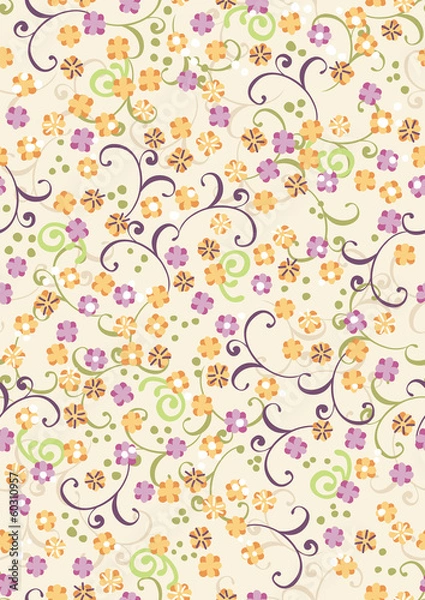 Fototapeta Seamless Pattern with Small Flowers