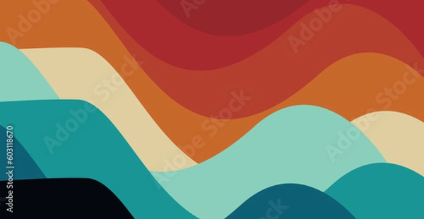 Fototapeta Retro vintage 80's wallpaper background Color Palette Vector Art