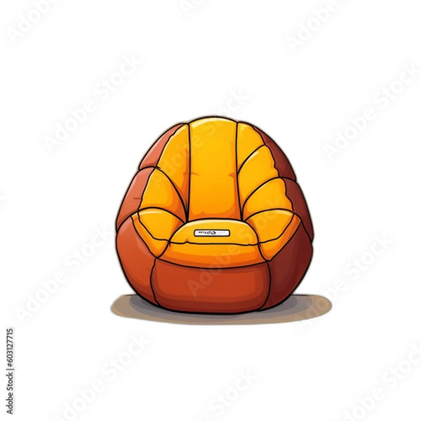 Fototapeta Photoshoot of a Bean Bag Chair as 2d ,illustration,created with Generative AI Technology