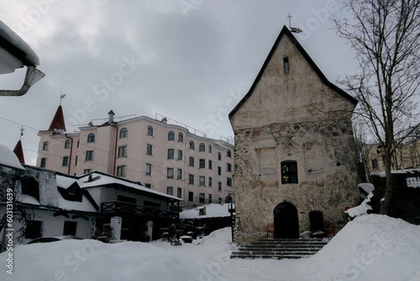 Obraz View of medieval house from 16th century. Bruger Estate Stone Manor, Vyborg, Russia. High quality photo