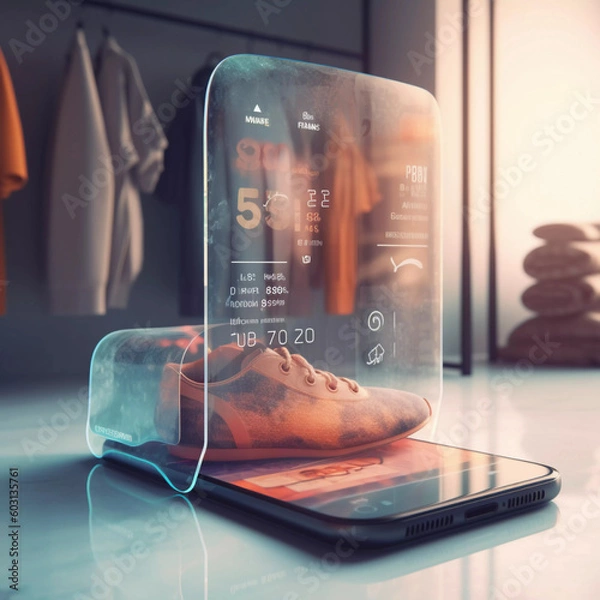 Obraz Retail E-Commerce Online shopping Business Presentation together Futureistic AI Generated 
