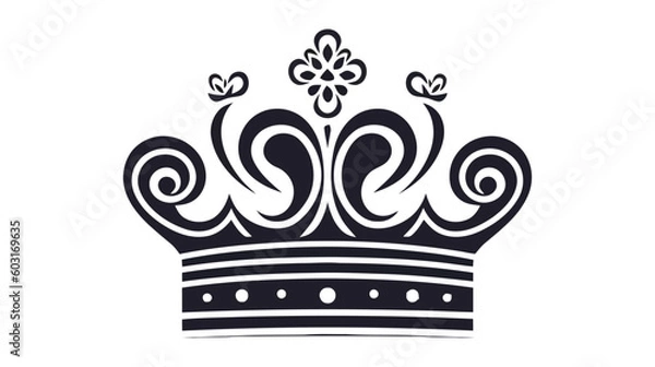 Fototapeta Crown Icon in trendy flat style isolated on white background. Vector illustration
