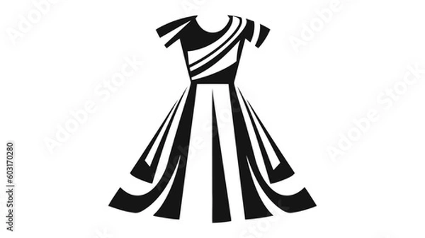 Fototapeta Black dress vector logo on white background