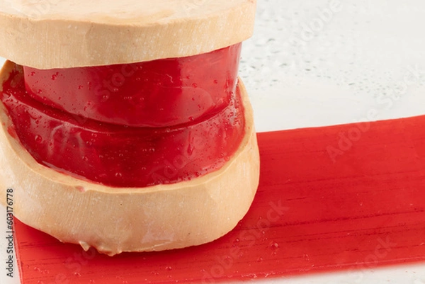 Obraz Test bases on upper and lower cast models.