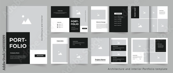 Fototapeta Architecture And interior Portfolio professional architecture portfolio template design 