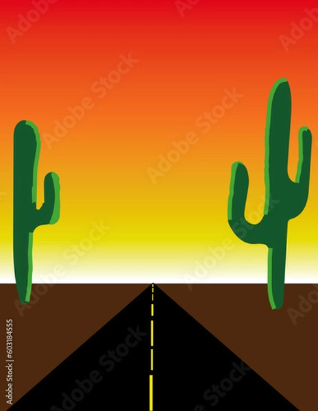 Obraz cactus in desert ai