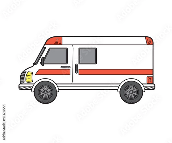 Fototapeta 働く車　救急車　ベクターイラスト