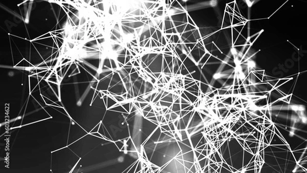 Obraz Digital Network .Plexus White Background 